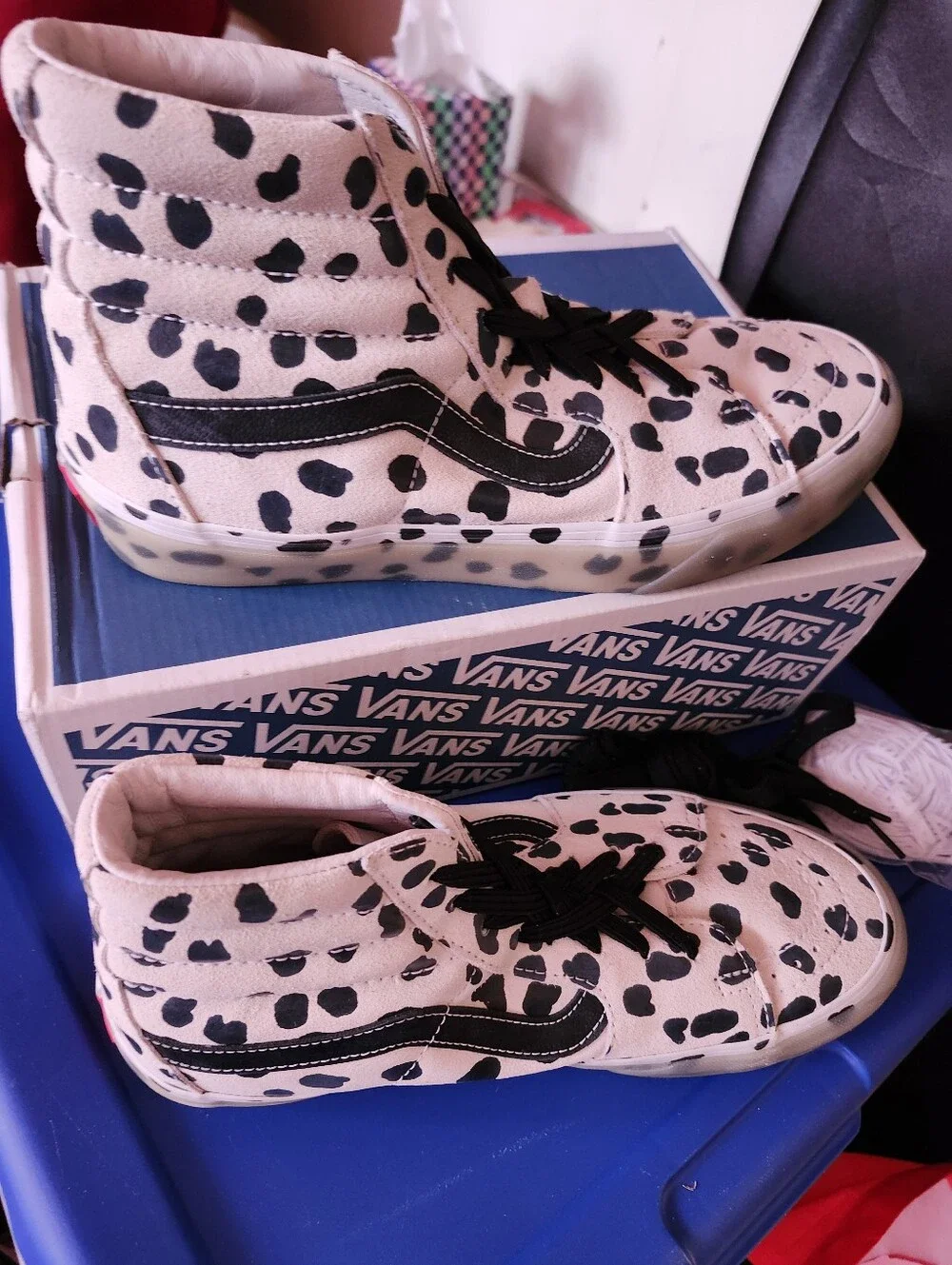 Vans Men's High-Top Dalmatian Spot Sneakers - White & Black